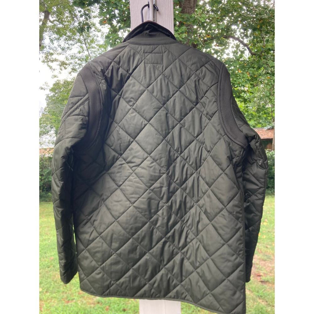 Banana Republic -Old Money Olive Quilted Barn Jacket Corduroy Collar - Mens M - Picture 10 of 13